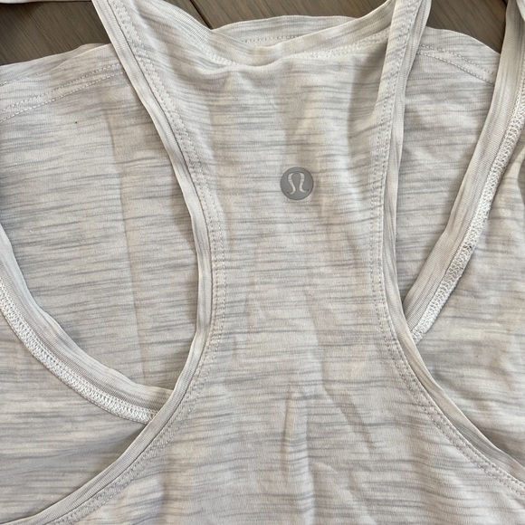 Lululemon Heathered White Racerback Tank - Picture 5 of 5